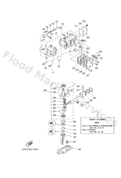 Genuine Yamaha 6E3W0090051S - Crank cylinder assy - Supplied by Flood Marine