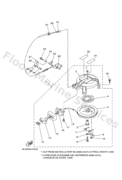 Genuine Yamaha 6E4157107594 - Starter assy - Supplied by Flood Marine