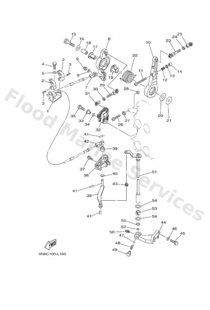 Genuine Yamaha 6E5441200300 - Handle gear shift assy - Supplied by Flood Marine