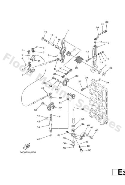Genuine Yamaha 6E5441202300 - Handle gear shift assy - Supplied by Flood Marine