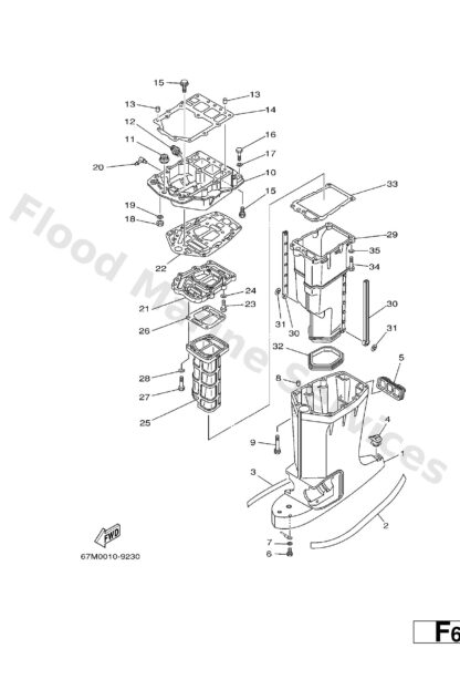 Genuine Yamaha 6E545111028D - Casing, upper - Supplied by Flood Marine