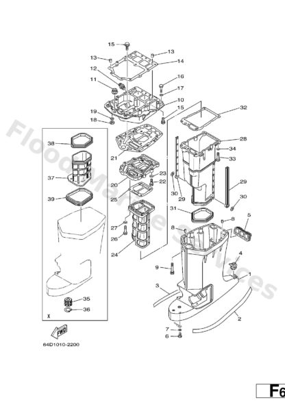 Genuine Yamaha 6E545111238D - Casing, upper - Supplied by Flood Marine