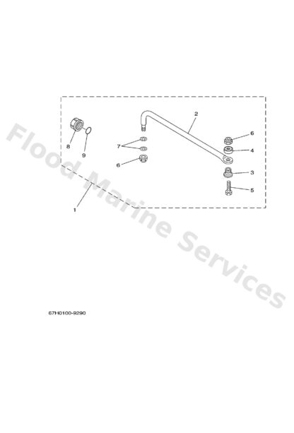 Genuine Yamaha 6E5613510100 - Rod, steering link - Supplied by Flood Marine