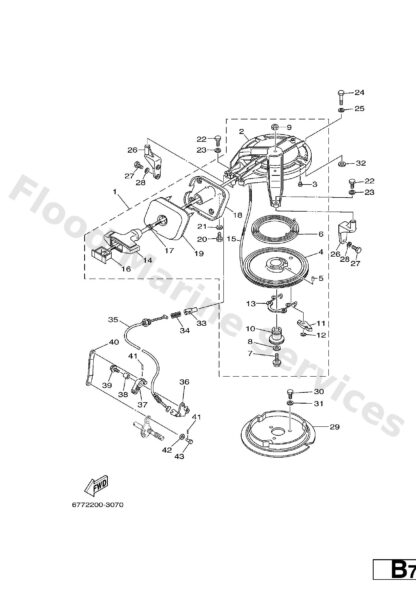 Genuine Yamaha 6E7157230094 - Pully, starter - Supplied by Flood Marine