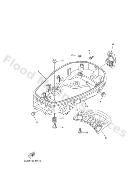 Genuine Yamaha 6EEG2711008D - Cowling, bottom 1 - Supplied by Flood Marine