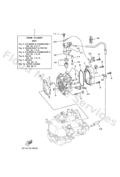Genuine Yamaha 6EEWE090031S - Crank cylinder ass - Supplied by Flood Marine