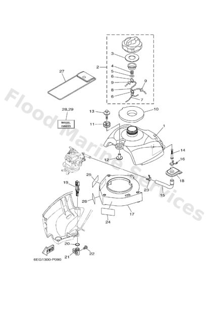 Genuine Yamaha 6EGE34376100 - Mark, caution - Supplied by Flood Marine