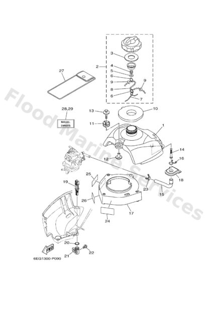 Genuine Yamaha 6EGE34377000 - Mark, caution - Supplied by Flood Marine