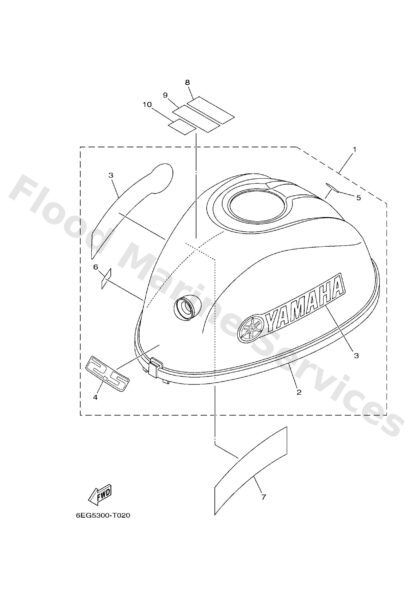 Genuine Yamaha 6EGG26770000 - Graphic, front - Supplied by Flood Marine