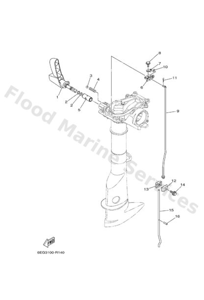 Genuine Yamaha 6EGG41110000 - Handle, gear shift - Supplied by Flood Marine