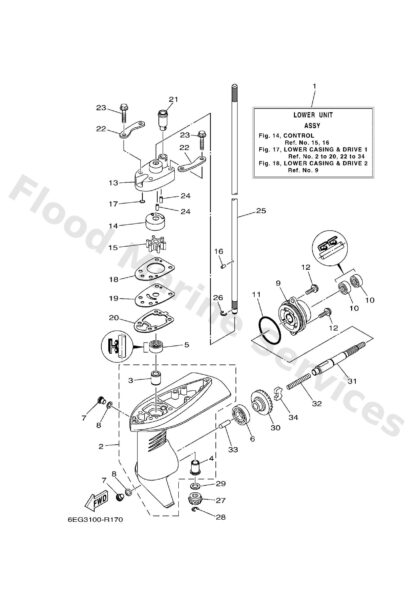 Genuine Yamaha 6EGG5361008D - Cap, lower casing - Supplied by Flood Marine