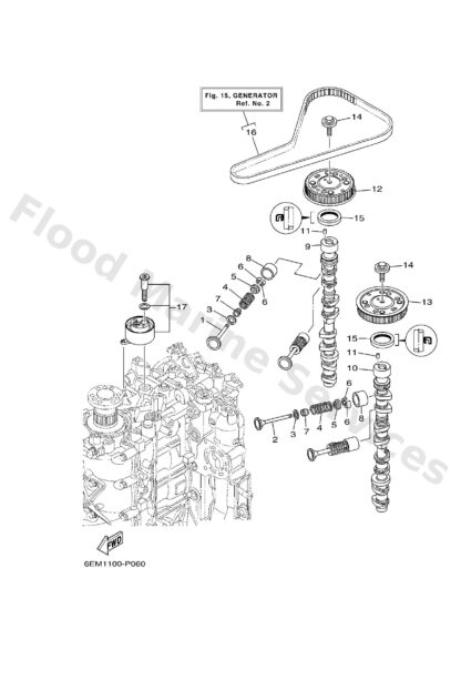 Genuine Yamaha 6EK115370000 - Gear, driven - Supplied by Flood Marine