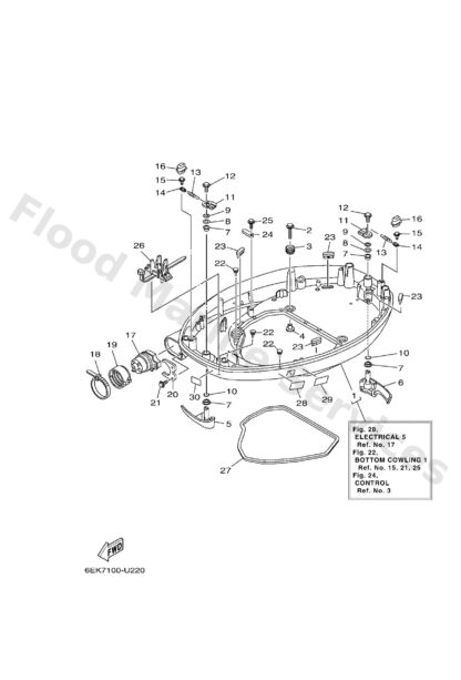 Genuine Yamaha 6EK427100100 - Bottom cowling assy - Supplied by Flood Marine