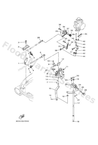 Genuine Yamaha 6EK441200100 - Handle gear shift assy - Supplied by Flood Marine
