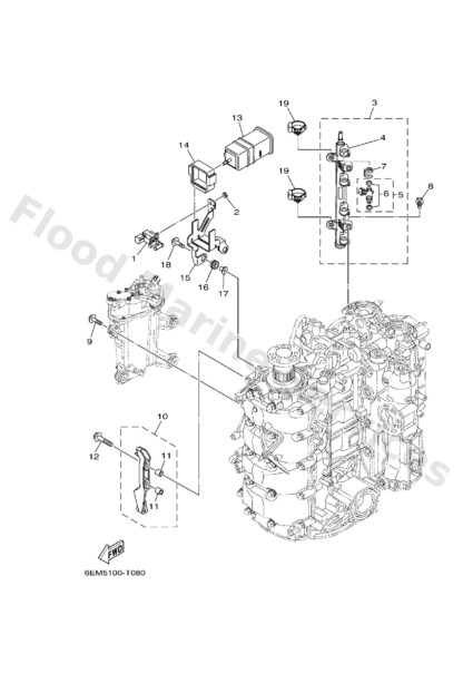 Genuine Yamaha 6EM142910000 - Bracket 1 - Supplied by Flood Marine