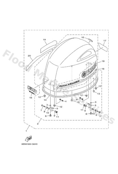 Genuine Yamaha 6EM426780000 - Graphic, rear - Supplied by Flood Marine