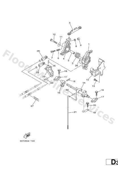 Genuine Yamaha 6F5416620000 - Bracket 2 - Supplied by Flood Marine