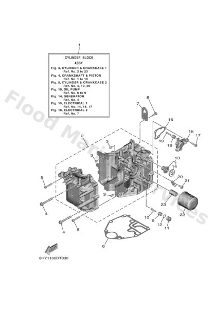 Genuine Yamaha 6FM151000000 - Crankcase assy - Supplied by Flood Marine