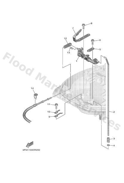 Genuine Yamaha 6FM416610000 - Bracket 1 - Supplied by Flood Marine