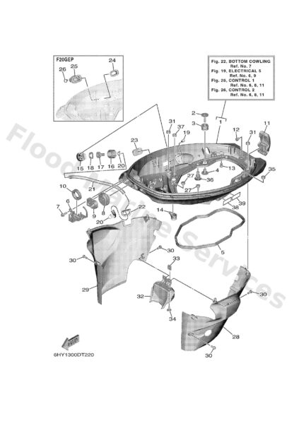 Genuine Yamaha 6FM42710008D - Bottom cowling assy - Supplied by Flood Marine