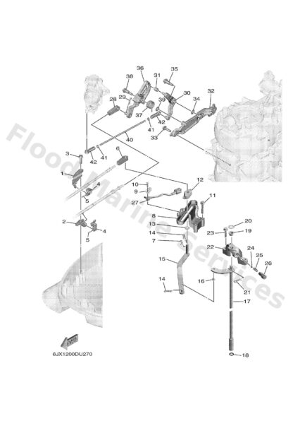 Genuine Yamaha 6FP416620000 - Bracket 2 - Supplied by Flood Marine