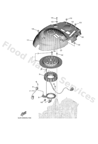 Genuine Yamaha 6FP813371100 - Cover, flywheel - Supplied by Flood Marine