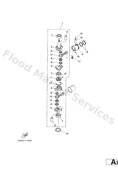 Genuine Yamaha 6G1116310098 - Piston (std) - Supplied by Flood Marine