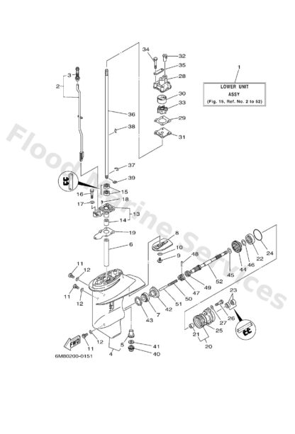 Genuine Yamaha 6G145315A000 - Packing, lower casing - Supplied by Flood Marine
