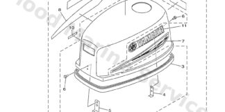 Genuine Yamaha 6GP4261A0000 - Top cowling w/o graphics - Supplied by Flood Marine