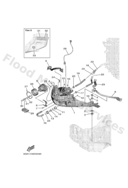 Genuine Yamaha 6GR42711008D - Cowling, bottom 1 - Supplied by Flood Marine
