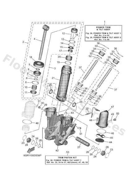 Genuine Yamaha 6GR438000900 - Power trim & tilt assy - Supplied by Flood Marine