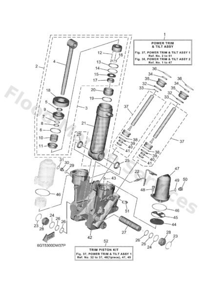 Genuine Yamaha 6GR438200000 - Trim piston sub assy - Supplied by Flood Marine