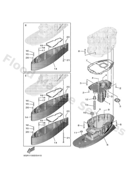 Genuine Yamaha 6GR45111008D - Casing, upper - Supplied by Flood Marine
