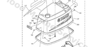 Genuine Yamaha 6H1426100000 - Top cowling assy - Supplied by Flood Marine
