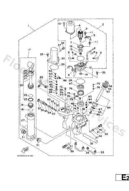 Genuine Yamaha 6H143800174D - Power trim & tilt assy - Supplied by Flood Marine