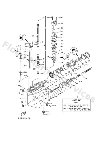 Genuine Yamaha 6H145301038D - Casing, lower - Supplied by Flood Marine