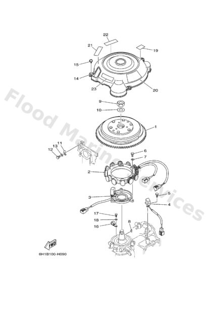 Genuine Yamaha 6H1813370100 - Cover, flywheel - Supplied by Flood Marine