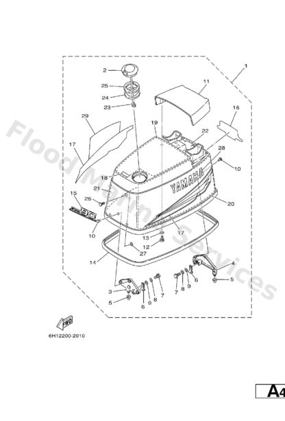 Genuine Yamaha 6H1W00703000 - Graphic set - Supplied by Flood Marine
