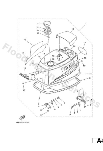 Genuine Yamaha 6H2426775000 - Graphic, rear - Supplied by Flood Marine