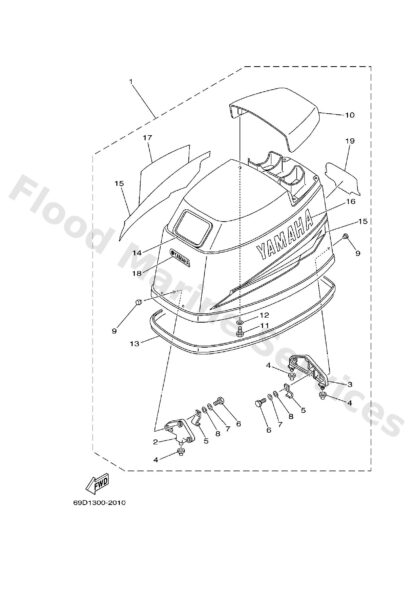 Genuine Yamaha 6H2426783000 - Graphic, front - Supplied by Flood Marine