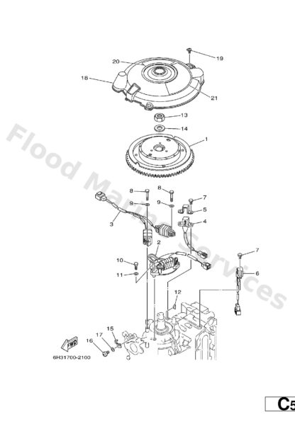 Genuine Yamaha 6H3134372100 - Mark, caution - Supplied by Flood Marine