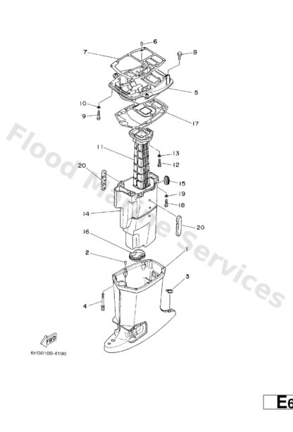 Genuine Yamaha 6H345111114D - Casing, upper - Supplied by Flood Marine