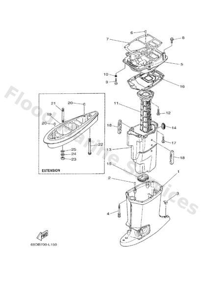 Genuine Yamaha 6H345111124D - Casing, upper - Supplied by Flood Marine