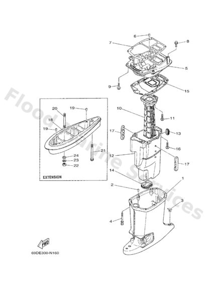 Genuine Yamaha 6H345111128D - Casing, upper - Supplied by Flood Marine