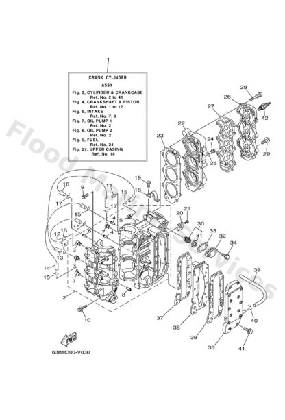 Genuine Yamaha 6H4151001300 - Crankcase assy - Supplied by Flood Marine