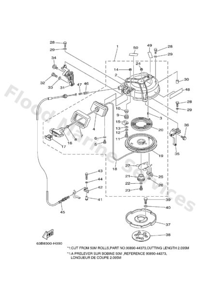 Genuine Yamaha 6H415710044D - Starter assy - Supplied by Flood Marine
