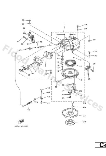 Genuine Yamaha 6H4157230194 - Pulley, starter - Supplied by Flood Marine