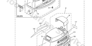 Genuine Yamaha 6H44261A0000 - Top cowling w/o graphics - Supplied by Flood Marine