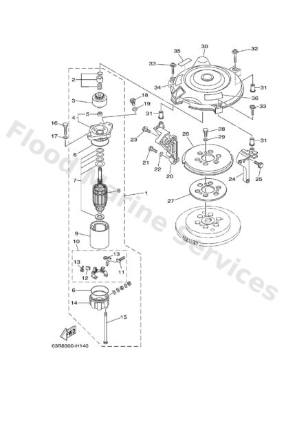 Genuine Yamaha 6H4813370100 - Cover, flywheel - Supplied by Flood Marine