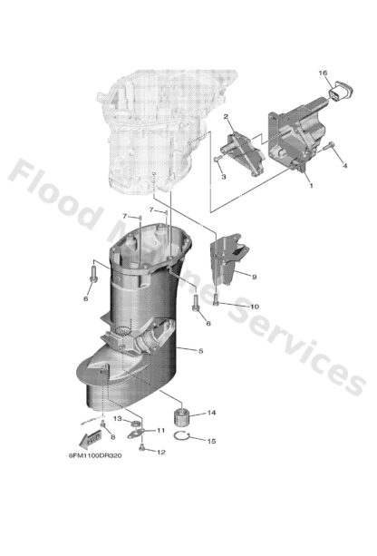 Genuine Yamaha 6HY45111008D - Casing, upper - Supplied by Flood Marine